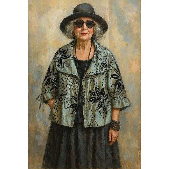 Talk Of The Walk Jackets & Blazers - Lagenlook Art To Wear Jacket Floral Metallic S Y2K Velvet Artist Whimsigoth Boho